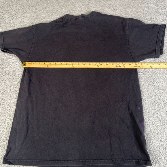 Vintage Skull T Shirt Mens Large Black Purple Graphic Argyle Short Sleeve  Y2K - Picture 6 of 9